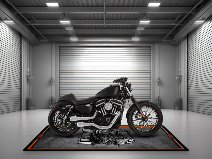 OCC & WCC American Chopper Black Motorcycle Garage mat, superbike garage pit mat, parking rug, Thermoplastic Rubber cover.