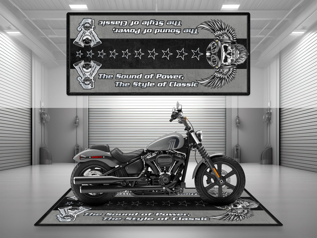 MPM Motorcycle Mat for Cruiser Motorcycle "The Sound of Power" - MM7304