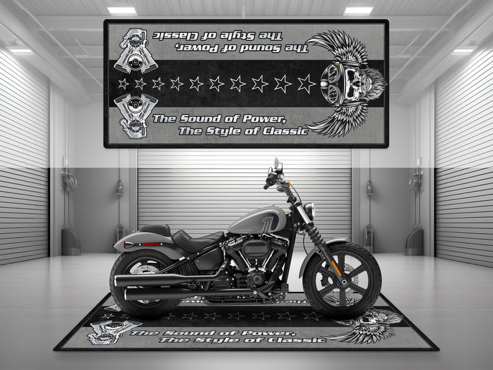 MPM Motorcycle Mat for Cruiser Motorcycle "The Sound of Power" - MM7304