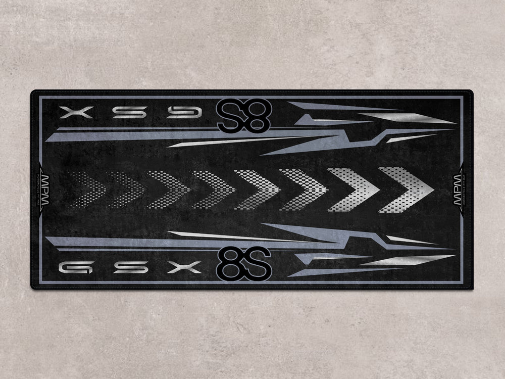 Thermoplastic Rubber rug for GSX-8S riders. Perfect garage floor protection and parking mat for everyday use.