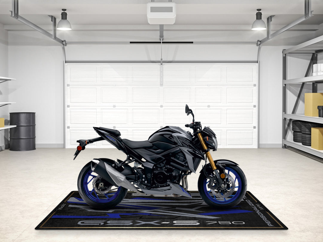 Suzuki GSX-S750Z mat with premium finish. Makes a great gift or garage carpet for passionate riders and collectors.