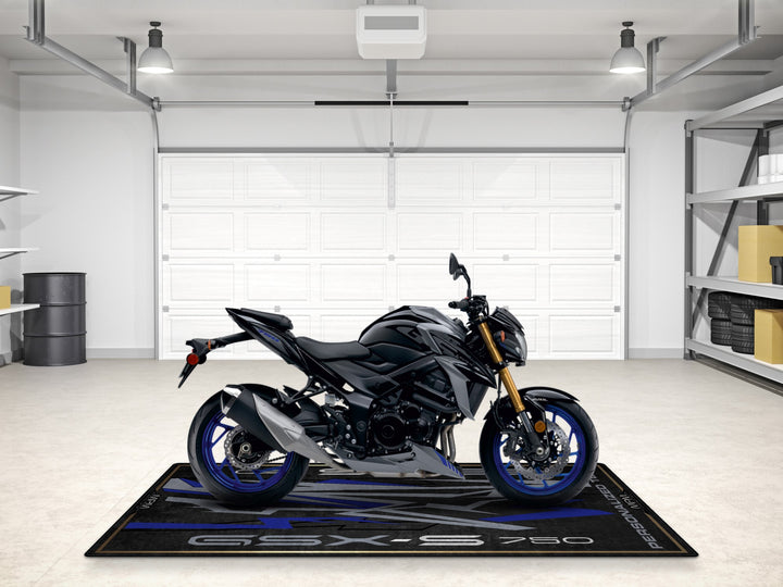 Suzuki GSX-S750Z mat with premium finish. Makes a great gift or garage carpet for passionate riders and collectors.