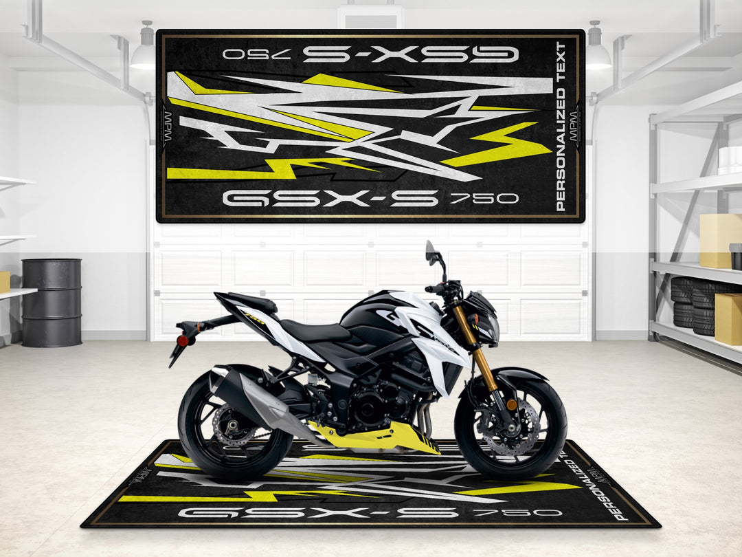 GSX-S750Z motorcycle display mat. Built with Thermoplastic Rubber for superbike garage and showroom presentation.