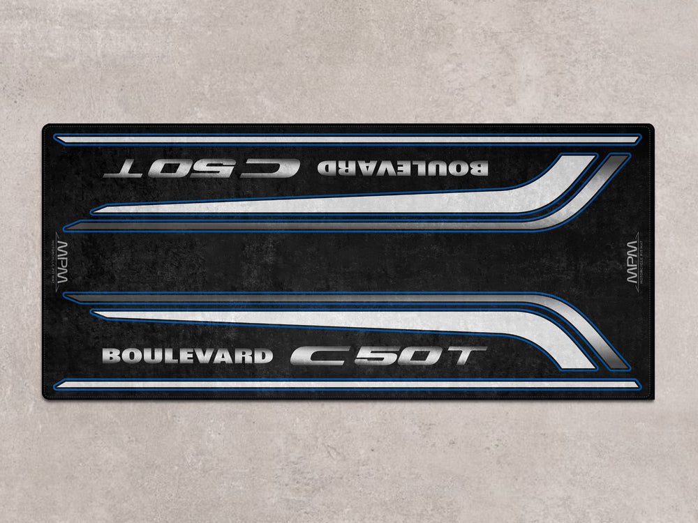 Premium parking mat for Suzuki C50T. Stylish rug for riders and showroom setups with classic touring appeal.