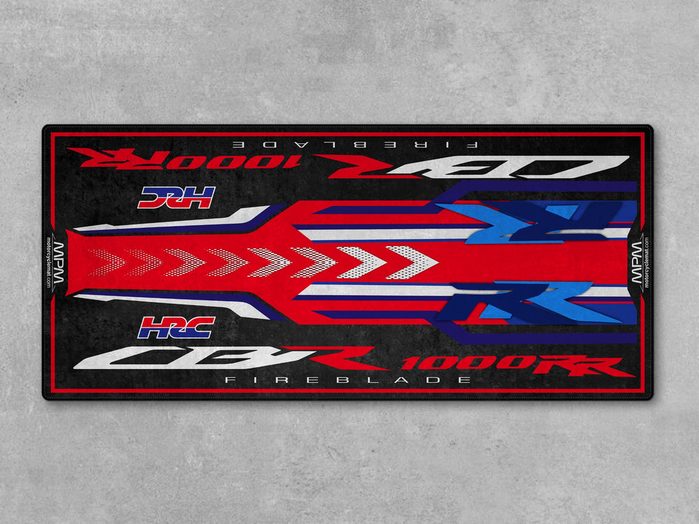 Thermoplastic Rubber parking mat designed for Fireblade SP. A functional floor cover for racetrack, parts, or accessory area.