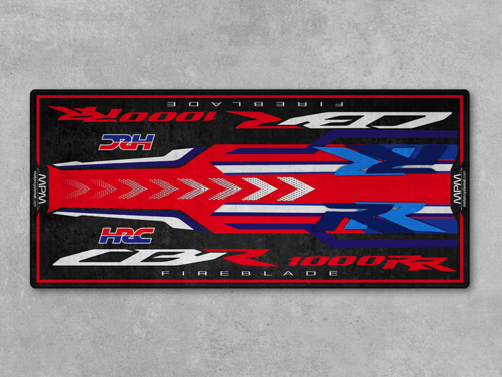 Thermoplastic Rubber parking mat designed for Fireblade SP. A functional floor cover for racetrack, parts, or accessory area.