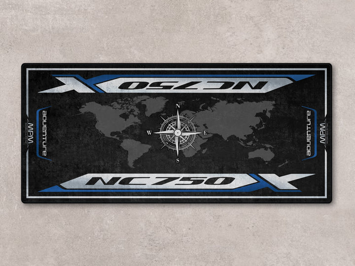 Matte Nightshade Blue garage mat for NC750X riders. Durable pit mat offering garage floor protection and style.