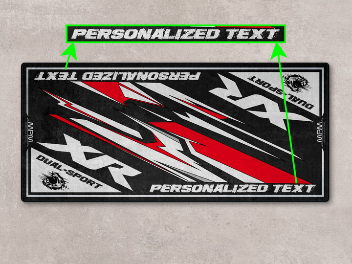 XR650 motorcycle display mat. Rider essentials gift and stylish accessory for dual sport showroom setups.
