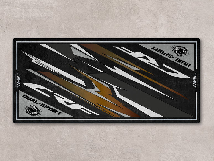 Dual sport pit mat for Honda CRF250L. Ideal accessory for everyday riders and showroom display setups.