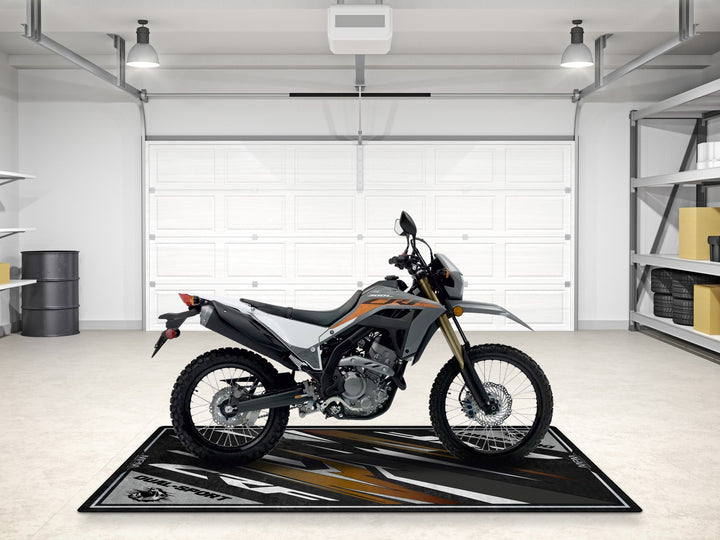 Thermoplastic Rubber garage floor mat for Honda CRF450L. Perfect parking mat and accessory for off-road riders.