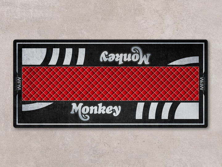 Nebula Red floor cover for Honda Monkey. Rug designed for parts zone, bike display, and rider garage setups.
