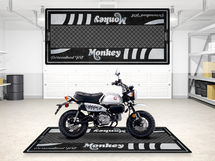 Custom pit rug for Honda Monkey – made for rider essentials with Thermoplastic Rubber, great for showroom or racetrack style.