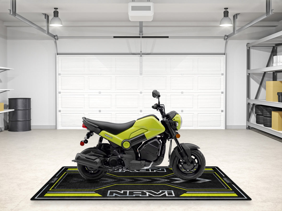 Honda Navi garage rug in Grasshopper Green. Ideal motorcycle gift and garage accessory for any superbike garage.