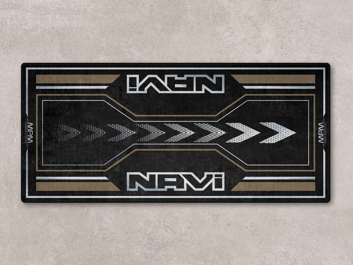 Nut Brown pit mat for Honda Navi. Rug designed for motorcycle gear, showroom, or garage floor protection.