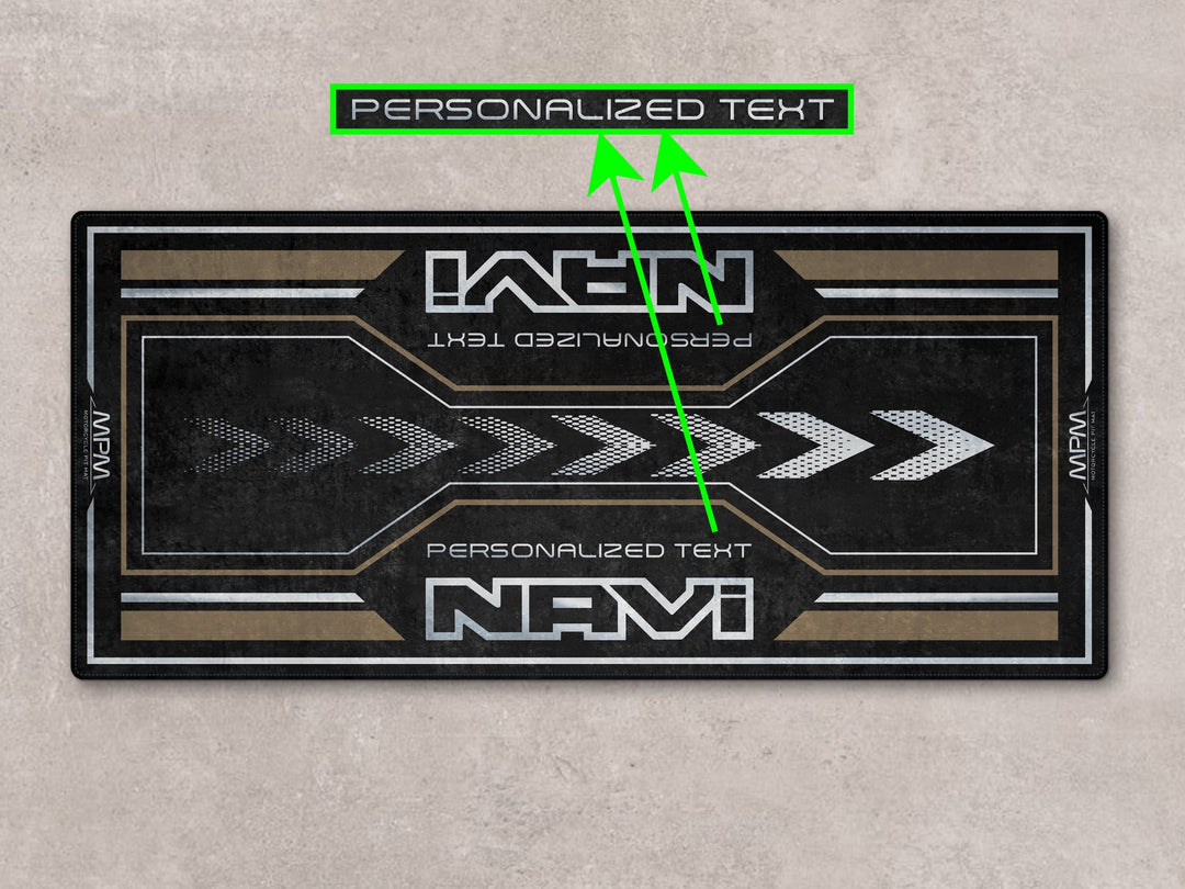 Personalized Honda Navi parking mat in Nut Brown. Ideal for motorcycle display, rider zone, and gear area.