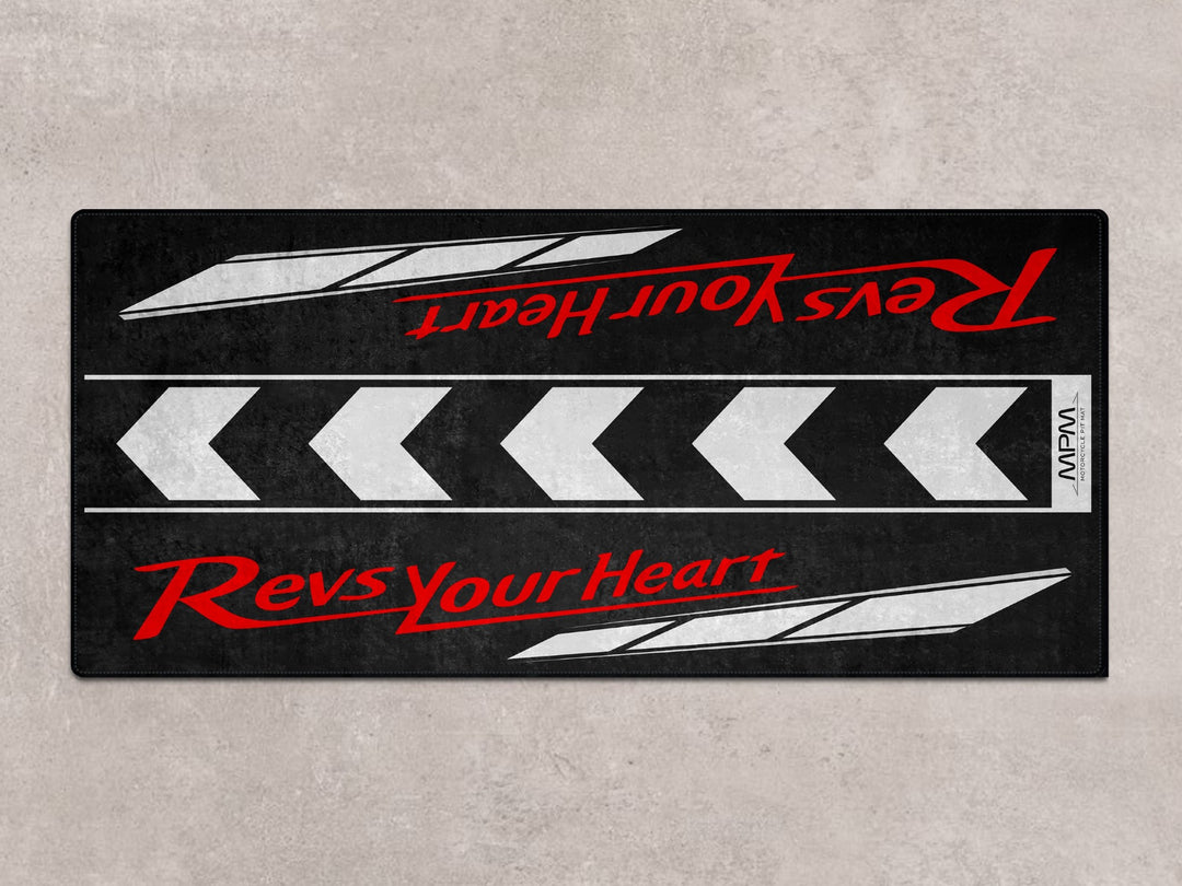 Parking mat rug for Yamaha R6, R3, and MT-09, perfect for motorcycle gear and garage floor protection.