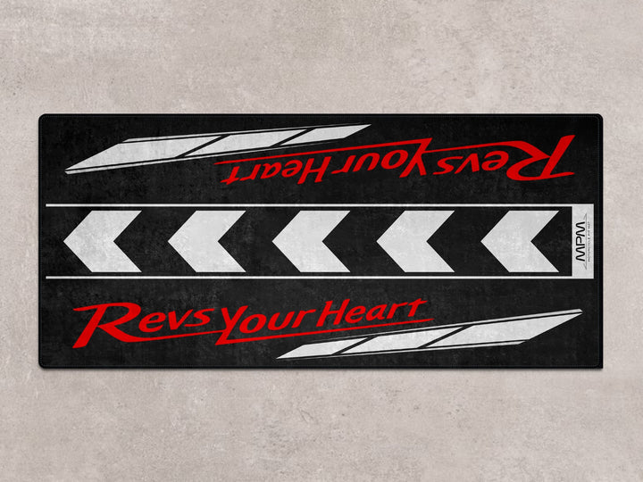 Parking mat rug for Yamaha R6, R3, and MT-09, perfect for motorcycle gear and garage floor protection.