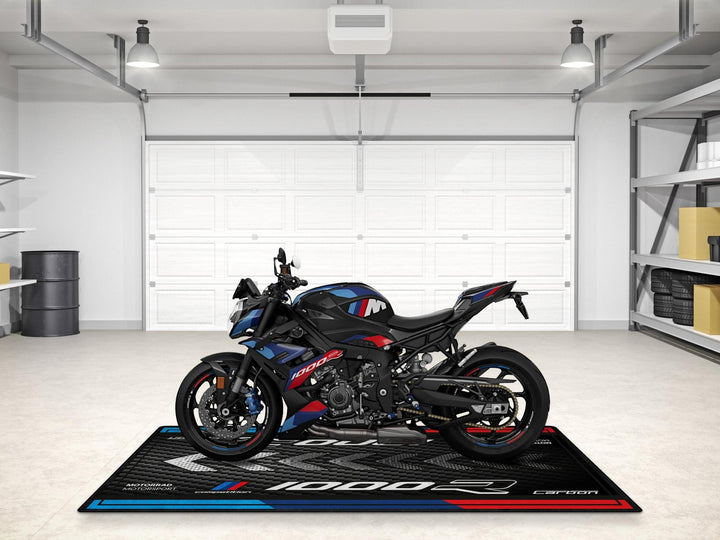 Blackstorm Metallic M1000R superbike garage mat, ideal floor cover for parking mat, pit mat, motorcycle display or gift.