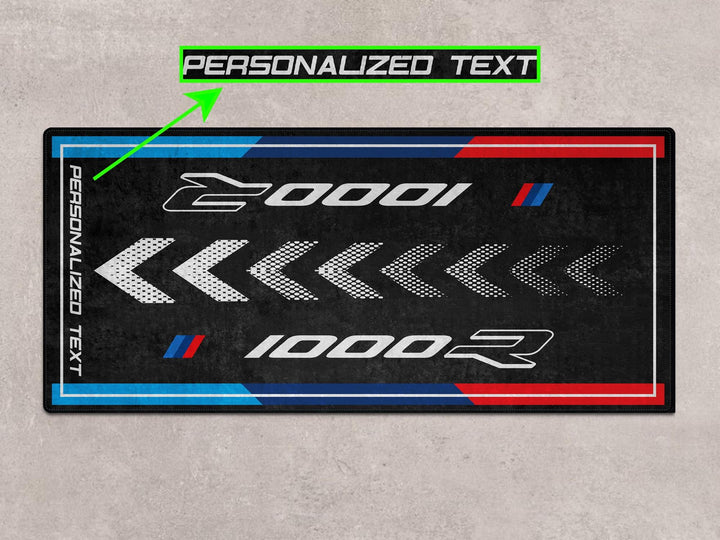 Custom motorcycle display mat for M1000R – personalized gift and accessory with Thermoplastic Rubber base.