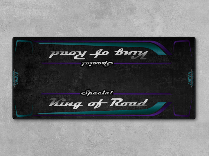 Garage mat for Harley Davidson Road Glide Special Snake Venom—rugged floor cover built for showroom flair and garage floor protection.