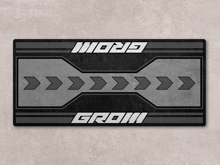 7265 series Grom parking mat in grey. Stylish and functional carpet for showroom or home garage.
