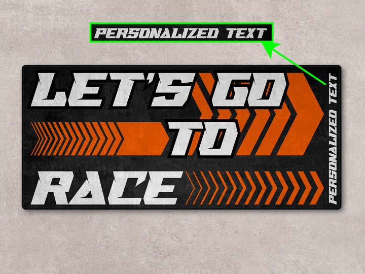 Custom garage floor cover for KTM 250 Duke – pit mat with bike zone vibes, rug accessory for motorcycle gear setup.