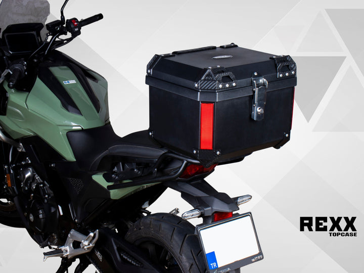 MPM Rexx Premium Motorcycle Top Case 45L – Universal ABS Reinforced Lockable Luggage Box