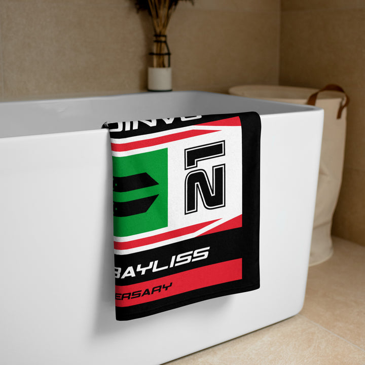 Designed Beach Towel Inspired by Ducati Panigale V2 Bayliss 1ST CHAMPIONSHIP 20TH ANNIVERSARY Motorcycle Model - MM9193