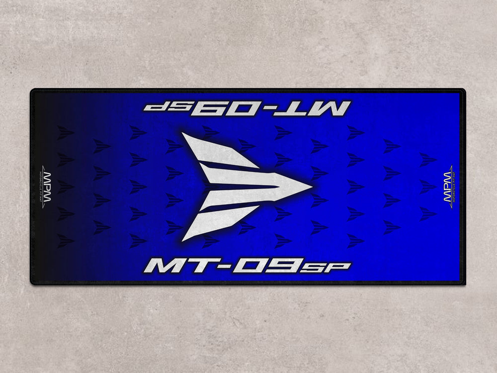 Thermoplastic Rubber base MT-09SP parking mat for motorcycle gear, rider zone, and racetrack prep areas.