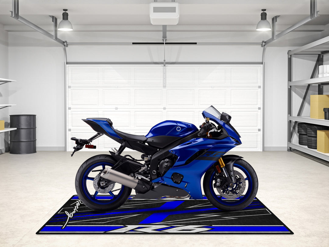 Thermoplastic Rubber floor mat for Yamaha R6, protects parts while elevating your motorcycle display area.
