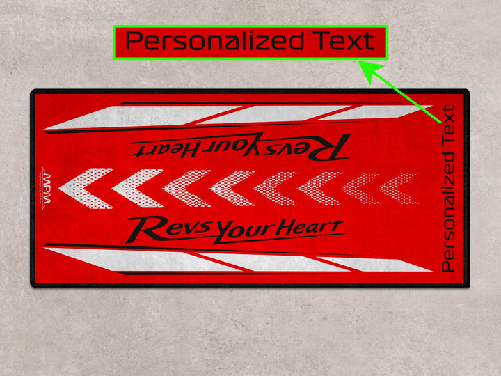 Personalized motorcycle display mat for Yamaha MT-125 and R20, a great gift and bike zone essential.