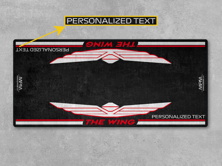 Custom pit rug for Honda Goldwing in Pearl White. Motorcycle display mat perfect for bike zone, superbike garage, and parts section.
