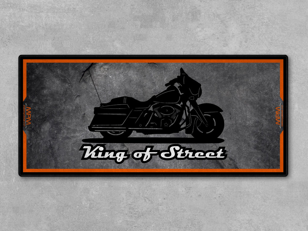 Motorcycle Mat Asphalt Design for Cruiser Motorcycle "King of Street" - MM7264