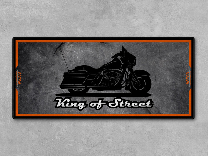 Motorcycle Mat Asphalt Design for Cruiser Motorcycle "King of Street" - MM7264