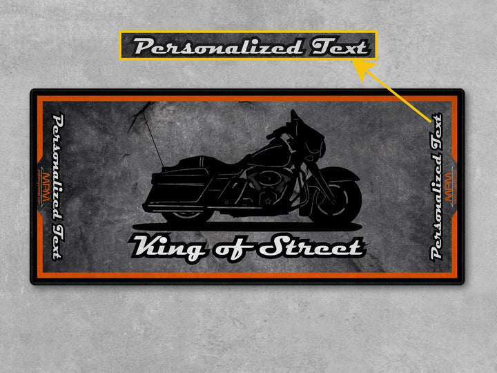 Motorcycle Mat Asphalt Design for Cruiser Motorcycle "King of Street" - MM7264