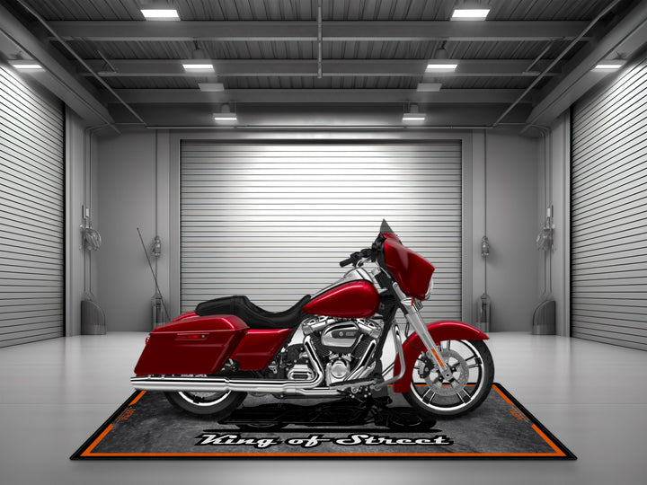 Motorcycle Mat Asphalt Design for Cruiser Motorcycle "King of Street" - MM7264