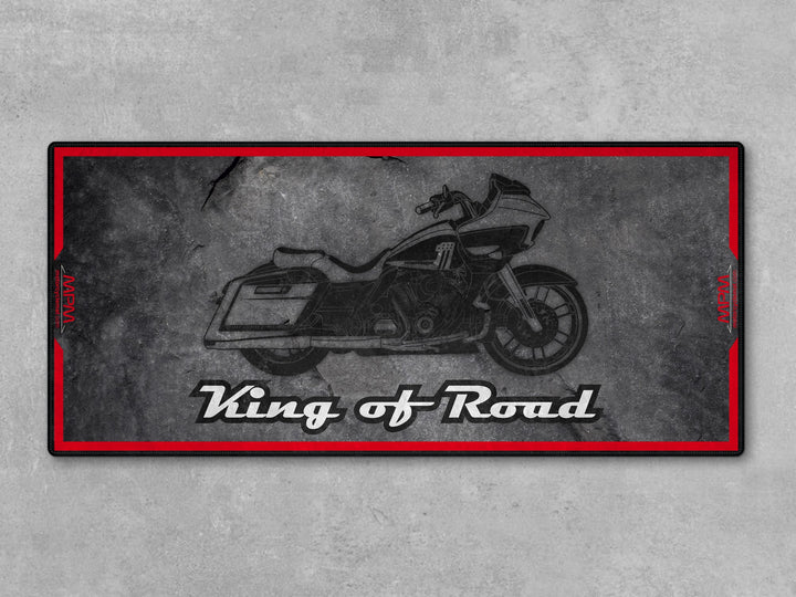 Motorcycle Mat Asphalt Design for Cruiser Motorcycle "King of Road" - MM7268