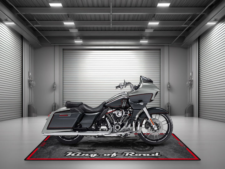 Motorcycle Mat Asphalt Design for Cruiser Motorcycle "King of Road" - MM7268