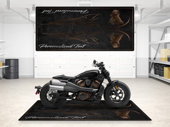 Designed Pit Mat for Cruiser Motorcycle "King of the V-Twins" - MM7302