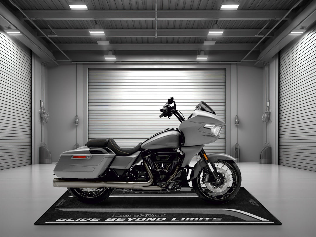 Motorcycle Mat for Cruiser Motorcycle "Glide Beyond Limits - King of Road " - MM7350