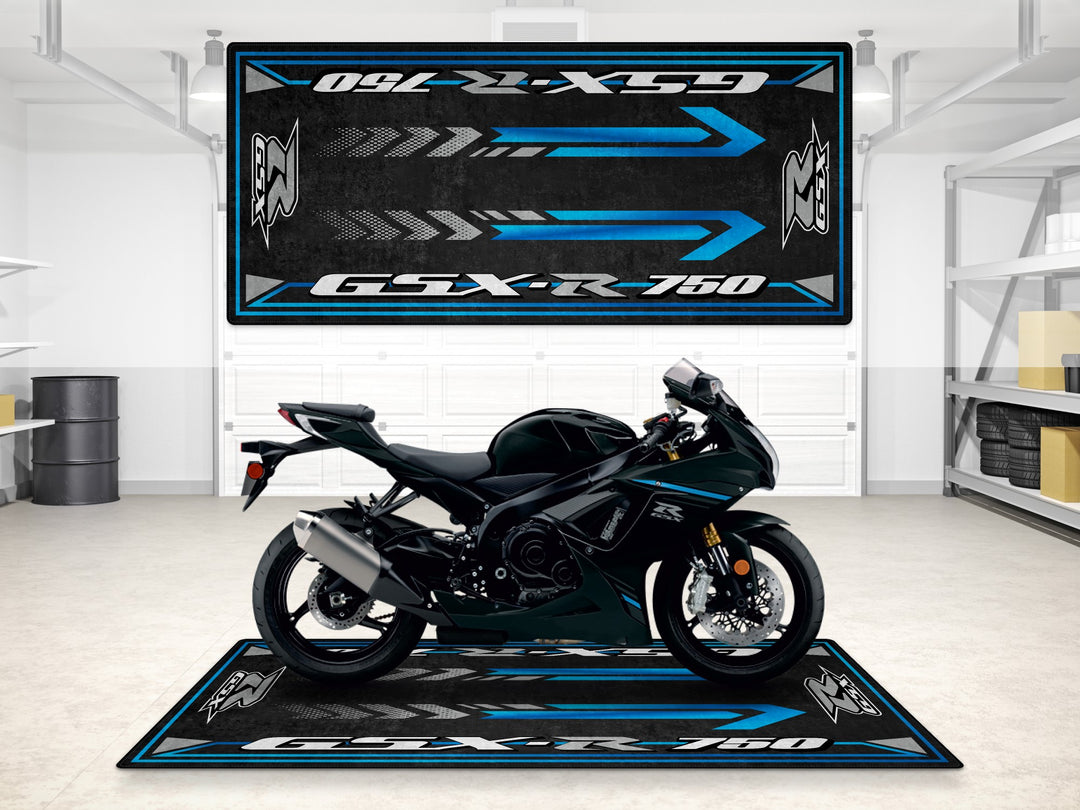 Designed Pit Mat for Suzuki GSX-R750 Motorcycle - MM7356