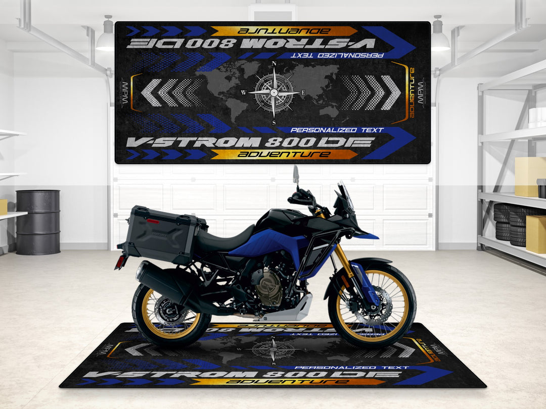 Designed Pit Mat for Suzuki V-STROM 800DE Adventure Motorcycle - MM7372