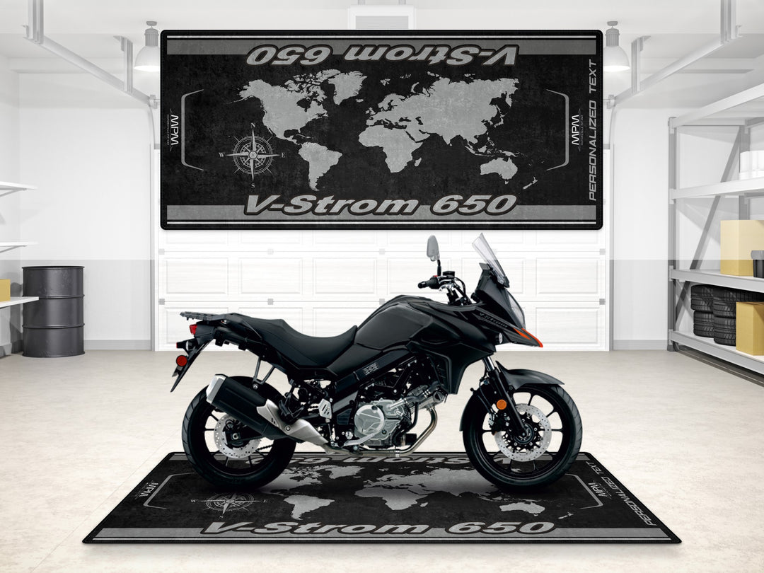 Designed Pit Mat for Suzuki V-STROM 650 Motorcycle - MM7380