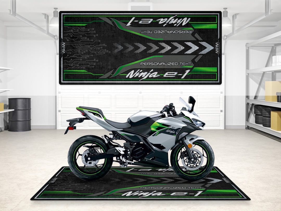 Designed Pit Mat for Kawasaki Ninja e-1 Motorcycle - MM7385