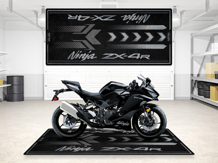 Designed Pit Mat for Kawasaki Ninja ZX-4R Motorcycle - MM7391