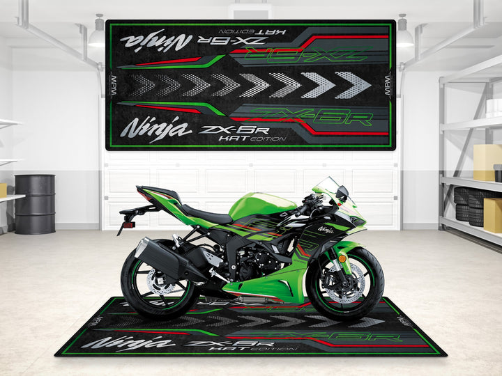 Designed Pit Mat for Kawasaki Ninja ZX-6R KRT Edition Motorcycle - MM7396