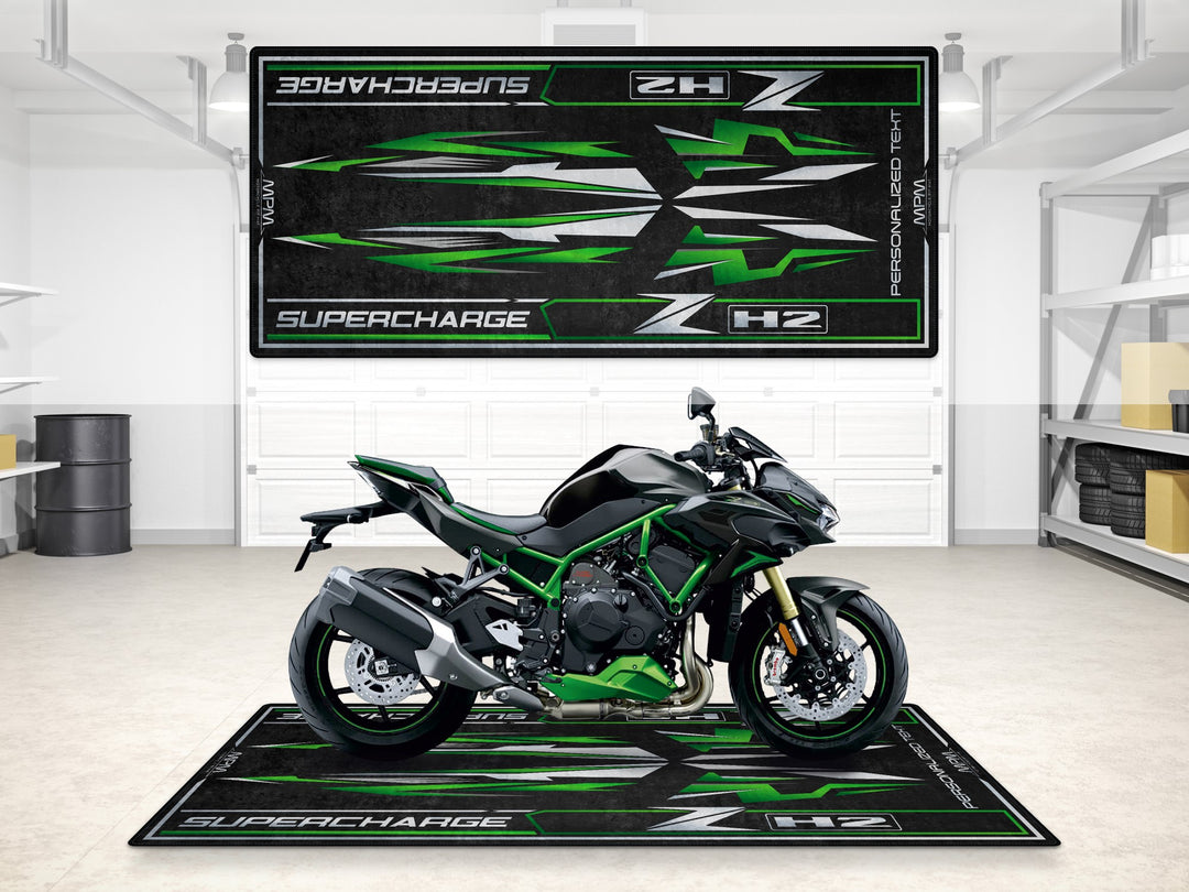 Designed Pit Mat for Kawasaki ZH2 Motorcycle - MM7418