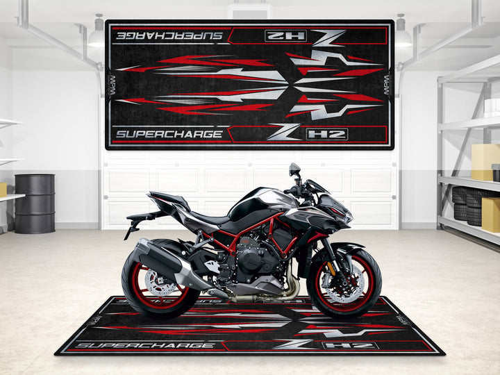 Designed Pit Mat for Kawasaki ZH2 Motorcycle - MM7418