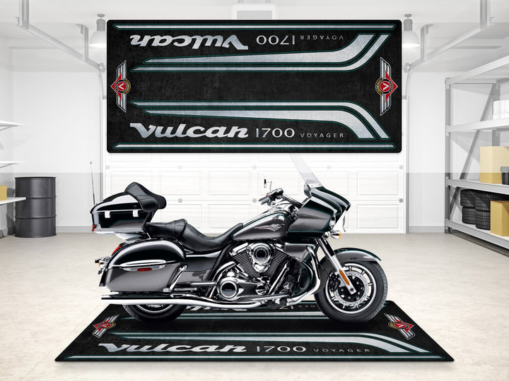 Designed Pit Mat for Kawasaki Vulcan 1700 Voyager Motorcycle - MM7430