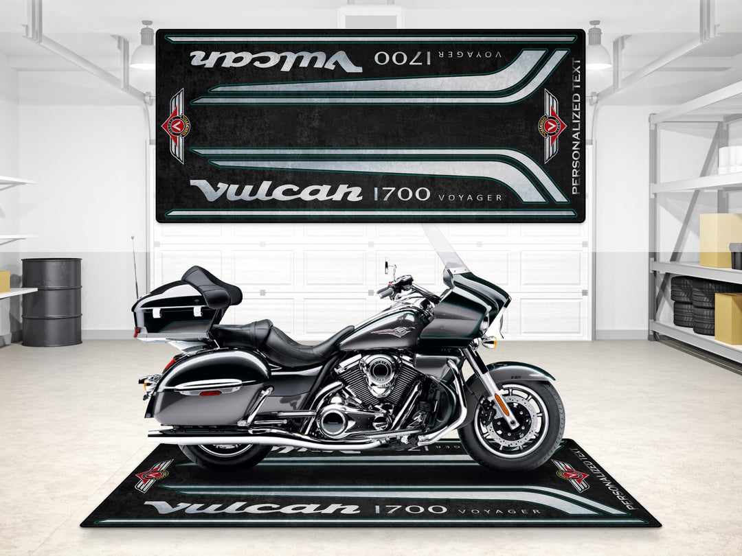Designed Pit Mat for Kawasaki Vulcan 1700 Voyager Motorcycle - MM7430